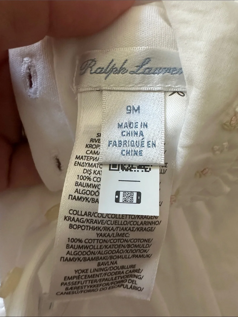 Ralph Lauren hand smocked romper size 9 mo